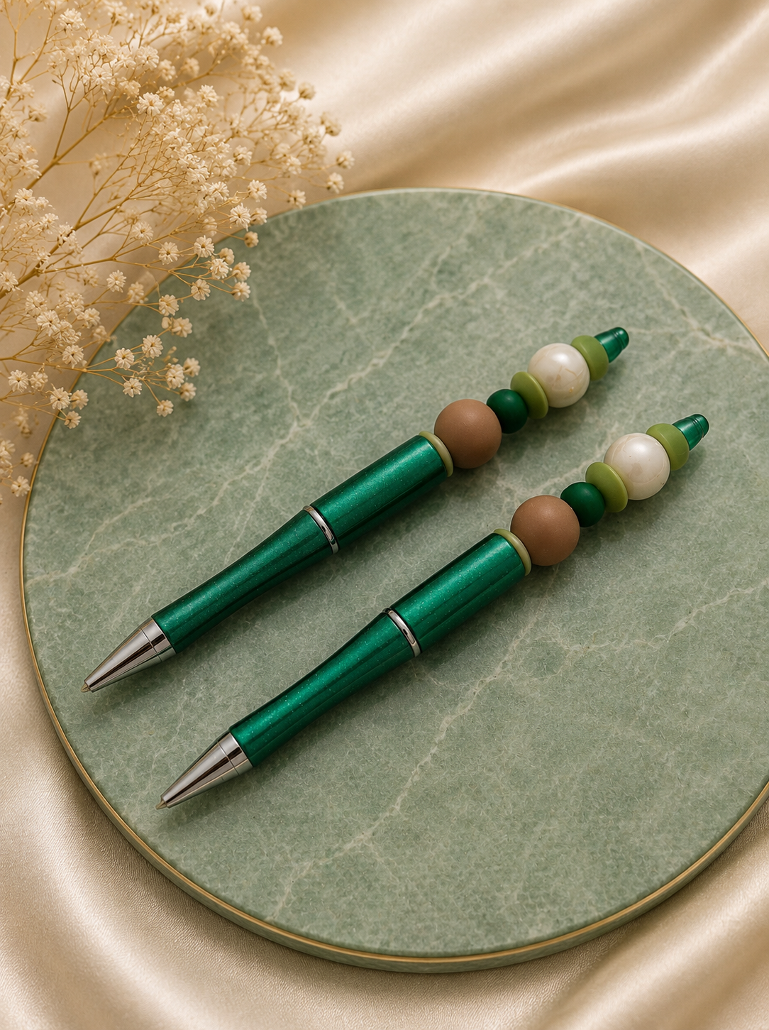Handgemachter Kugelschreiber - Green Motiv