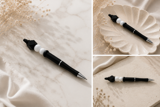 Handgemachter Kugelschreiber White and Black Motiv